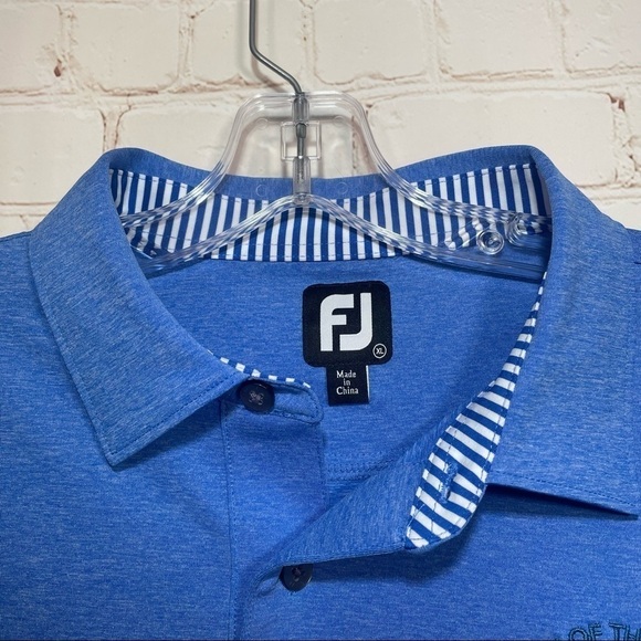 FJ Foot Joy Men’s XL Short Sleeve Blue Stretch Polo Golf Shirt Charity Pro Am - Picture 2 of 8
